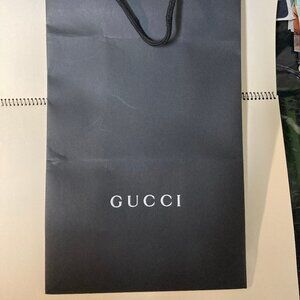 Gucci Black Paper Shopping/Gift Bag 9x15x5.5 inches Woven rope handles Folded